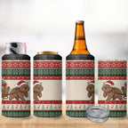 Aussie Wombat Christmas 4 in 1 Can Cooler Tumbler Festive Knitted Pattern Inspired