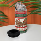 Aussie Wombat Christmas 4 in 1 Can Cooler Tumbler Festive Knitted Pattern Inspired