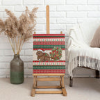 Aussie Wombat Christmas Canvas Wall Art Festive Knitted Pattern Inspired