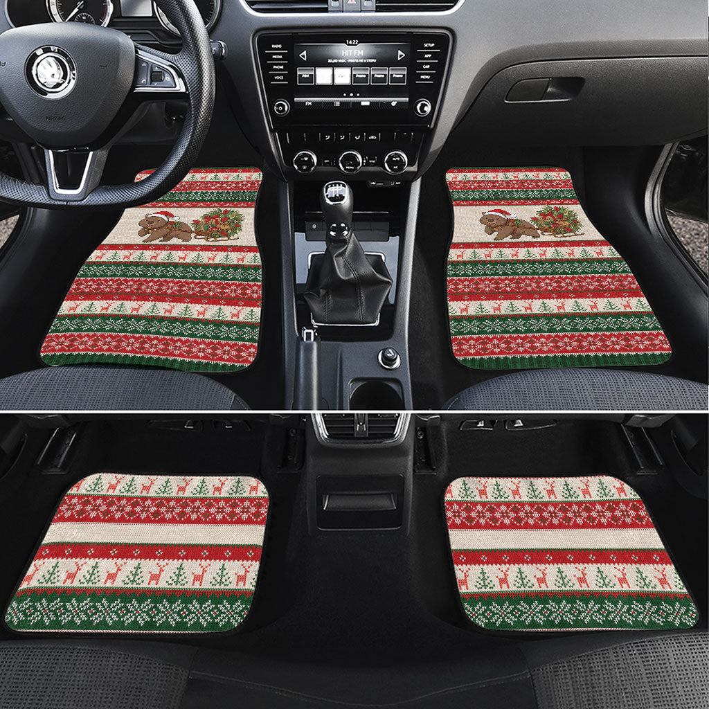 Aussie Wombat Christmas Car Mats Festive Knitted Pattern Inspired