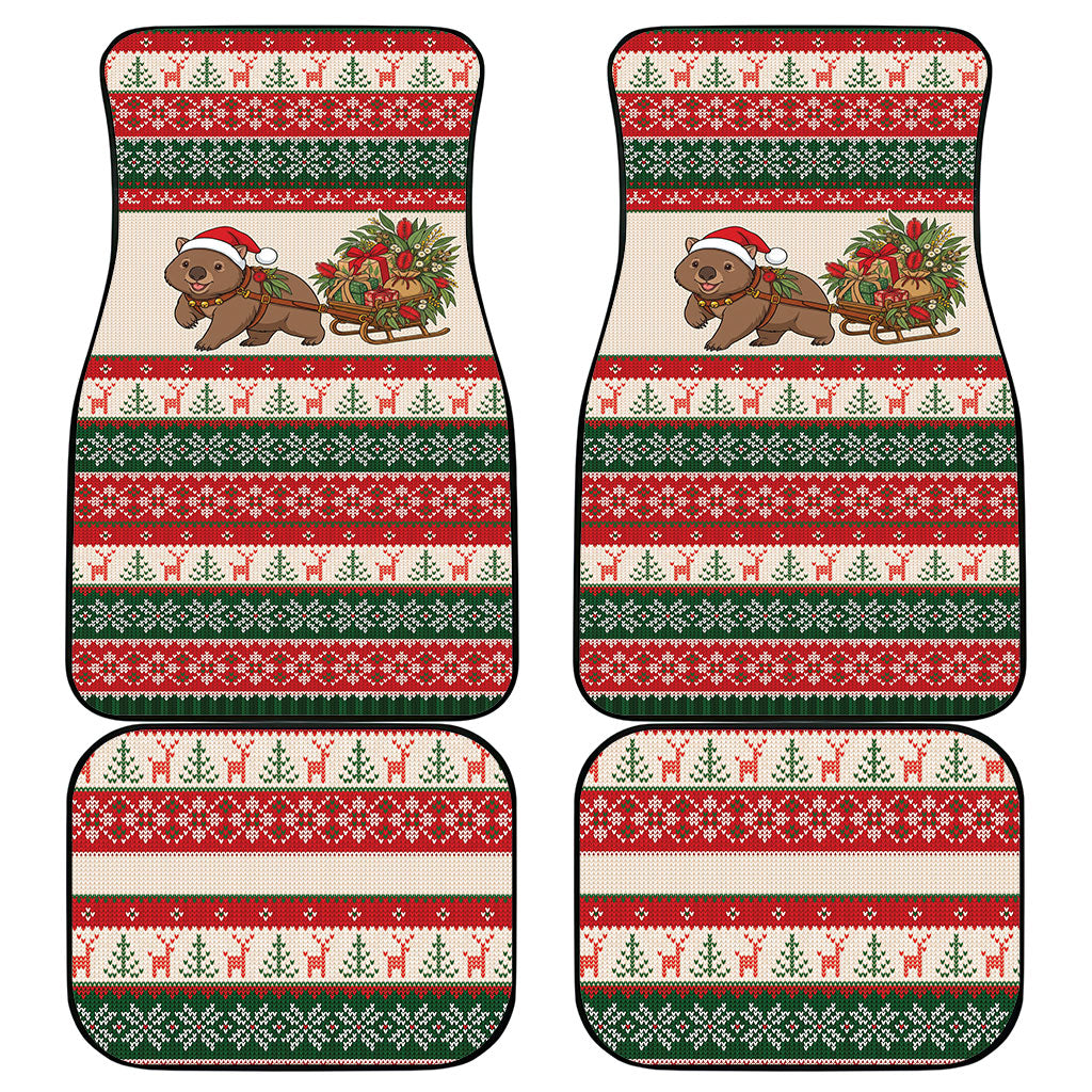 Aussie Wombat Christmas Car Mats Festive Knitted Pattern Inspired