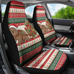 Aussie Wombat Christmas Car Seat Cover Festive Knitted Pattern Inspired