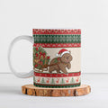 Aussie Wombat Christmas Ceramic Mug Festive Knitted Pattern Inspired