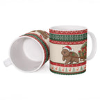 Aussie Wombat Christmas Ceramic Mug Festive Knitted Pattern Inspired