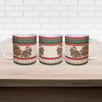 Aussie Wombat Christmas Ceramic Mug Festive Knitted Pattern Inspired