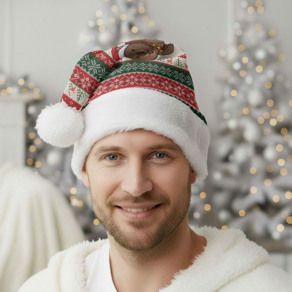 Aussie Wombat Christmas Santa Hat Festive Knitted Pattern Inspired