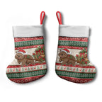 Aussie Wombat Christmas Stocking Festive Knitted Pattern Inspired