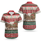 Aussie Wombat Christmas Couples Matching Summer Maxi Dress and Hawaiian Shirt Festive Knitted Pattern Inspired