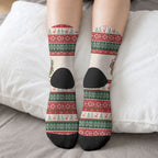 Aussie Wombat Christmas Crew Socks Festive Knitted Pattern Inspired