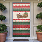 Aussie Wombat Christmas Door Cover Festive Knitted Pattern Inspired