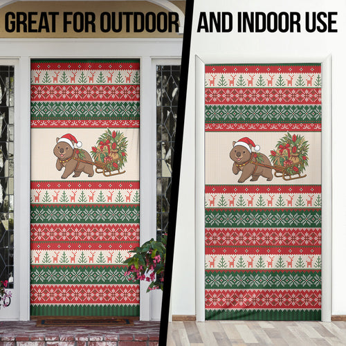 Aussie Wombat Christmas Door Cover Festive Knitted Pattern Inspired