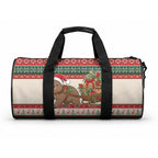 Aussie Wombat Christmas Duffle Bag Festive Knitted Pattern Inspired