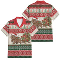 Aussie Wombat Christmas Family Matching Puletasi and Hawaiian Shirt Festive Knitted Pattern Inspired
