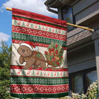 Aussie Wombat Christmas Garden Flag Festive Knitted Pattern Inspired