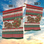 Aussie Wombat Christmas Garden Flag Festive Knitted Pattern Inspired
