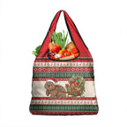 Aussie Wombat Christmas Grocery Bag Festive Knitted Pattern Inspired