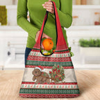 Aussie Wombat Christmas Grocery Bag Festive Knitted Pattern Inspired