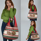 Aussie Wombat Christmas Grocery Bag Festive Knitted Pattern Inspired
