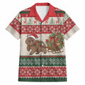 Aussie Wombat Christmas Hawaiian Shirt Festive Knitted Pattern Inspired