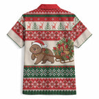 Aussie Wombat Christmas Hawaiian Shirt Festive Knitted Pattern Inspired