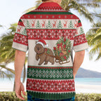 Aussie Wombat Christmas Hawaiian Shirt Festive Knitted Pattern Inspired