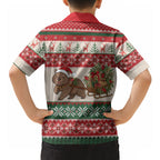 Aussie Wombat Christmas Hawaiian Shirt Festive Knitted Pattern Inspired