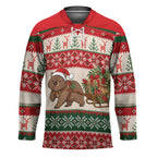 Aussie Wombat Christmas Hockey Jersey Festive Knitted Pattern Inspired