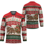 Aussie Wombat Christmas Hockey Jersey Festive Knitted Pattern Inspired