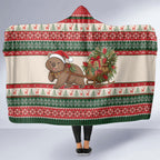 Aussie Wombat Christmas Hooded Blanket Festive Knitted Pattern Inspired