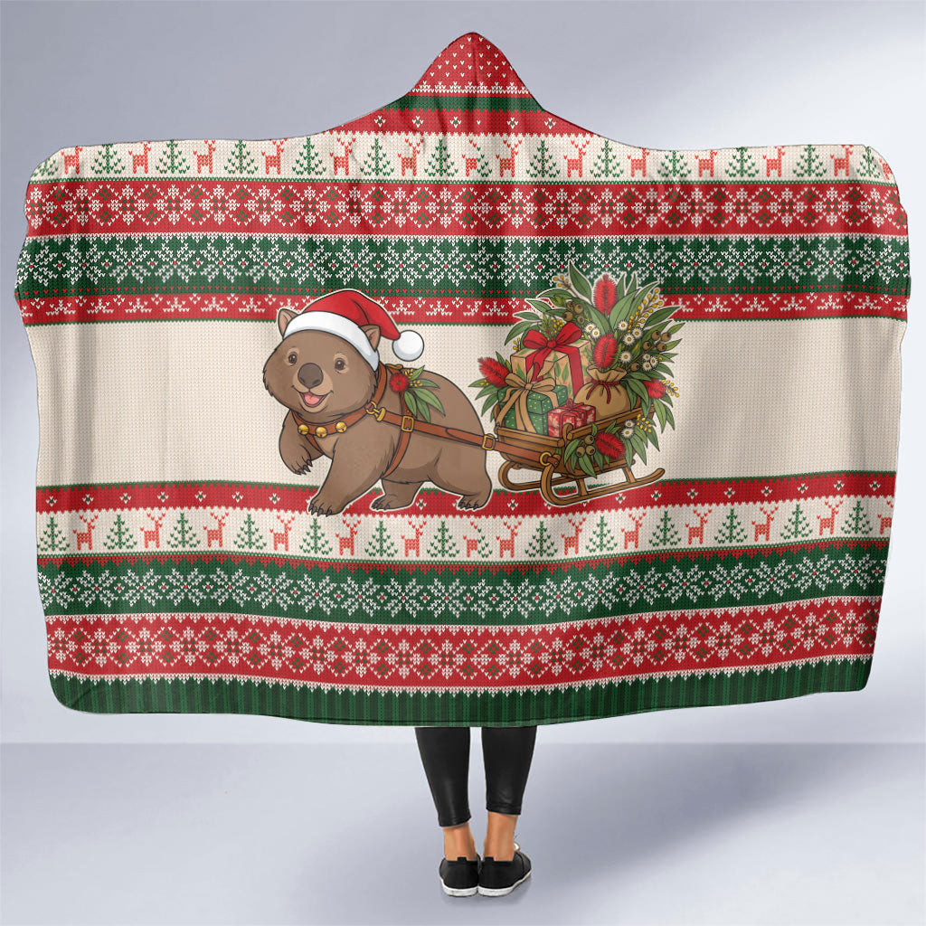 Aussie Wombat Christmas Hooded Blanket Festive Knitted Pattern Inspired