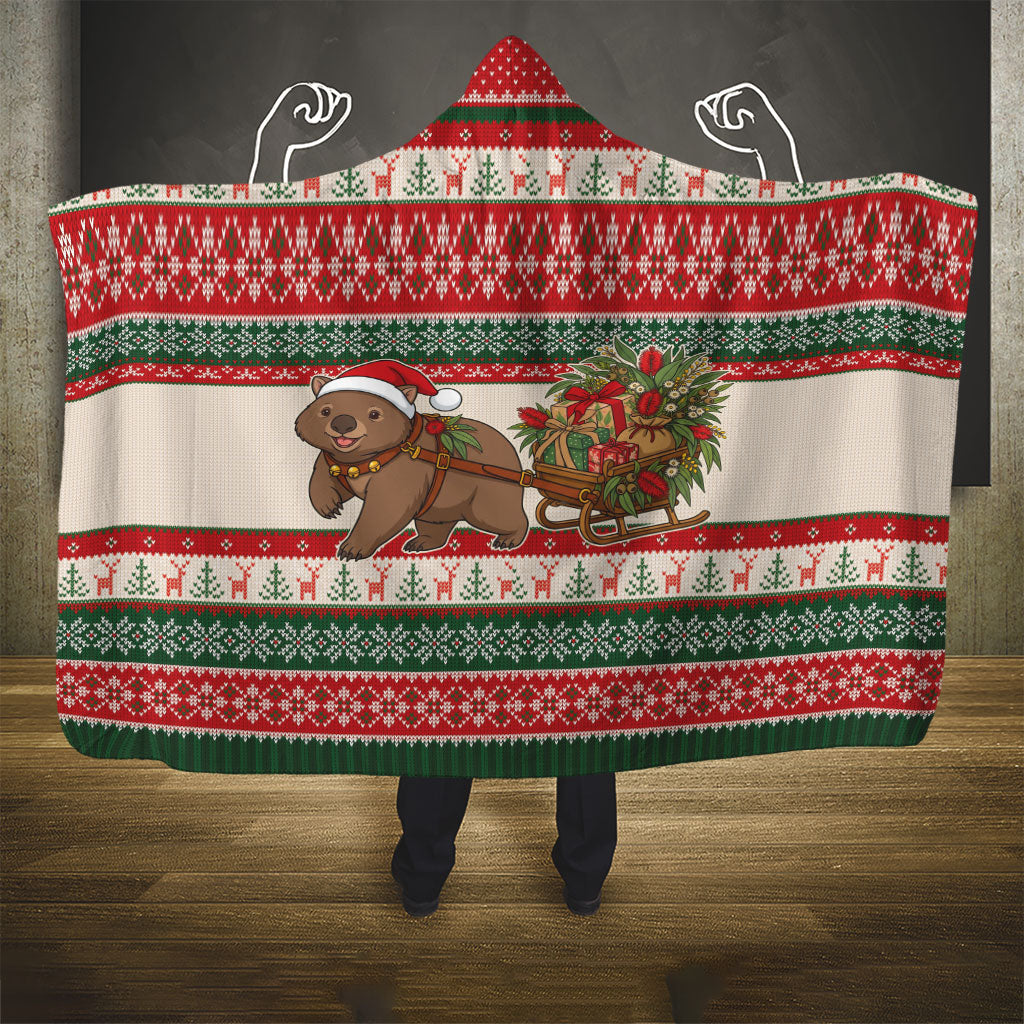 Aussie Wombat Christmas Hooded Blanket Festive Knitted Pattern Inspired