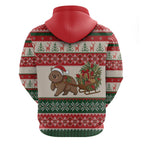 Aussie Wombat Christmas Hoodie Festive Knitted Pattern Inspired