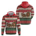 Aussie Wombat Christmas Hoodie Festive Knitted Pattern Inspired