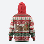 Aussie Wombat Christmas Hoodie Festive Knitted Pattern Inspired
