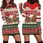 Aussie Wombat Christmas Hoodie Dress Festive Knitted Pattern Inspired