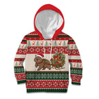 Aussie Wombat Christmas Kid Hoodie Festive Knitted Pattern Inspired