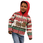 Aussie Wombat Christmas Kid Hoodie Festive Knitted Pattern Inspired