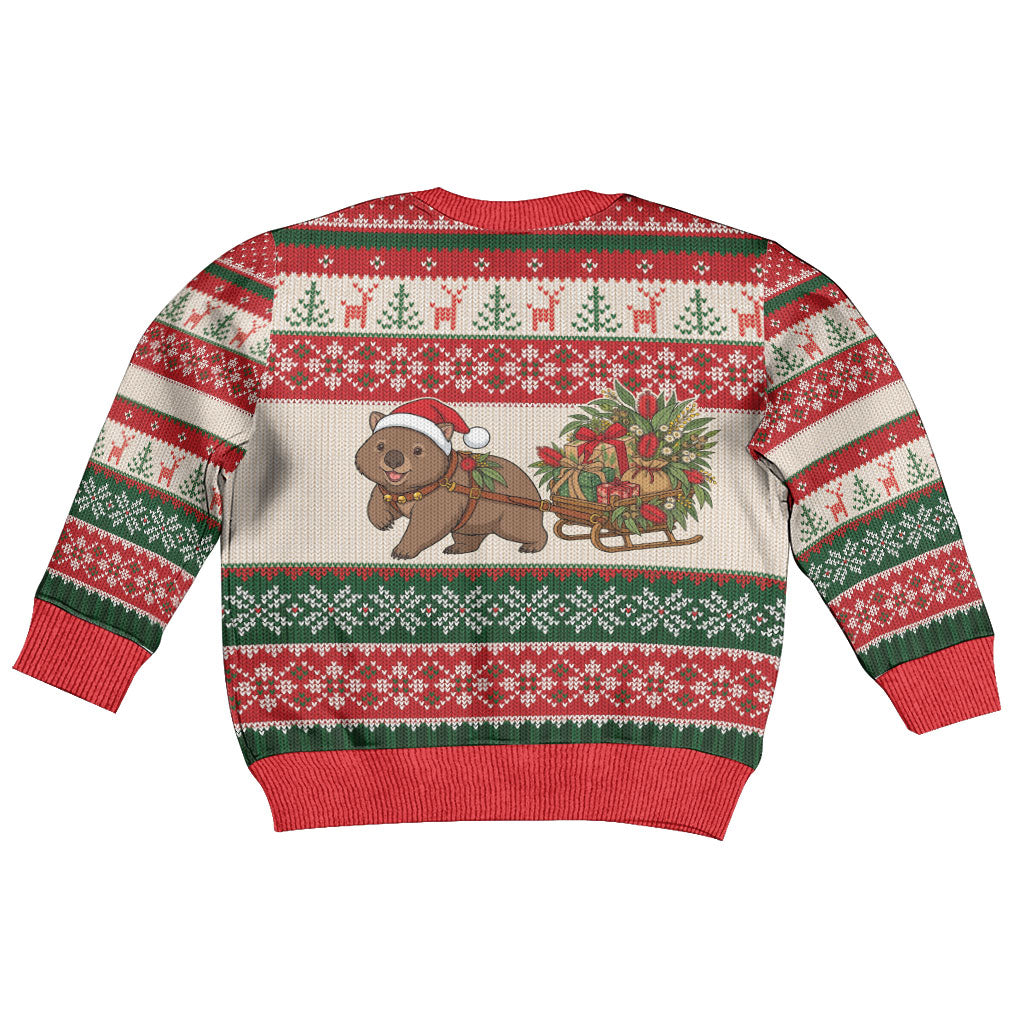 Aussie Wombat Christmas Kid Ugly Christmas Sweater Festive Knitted Pattern Inspired
