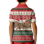 Aussie Wombat Christmas Kid Polo Shirt Festive Knitted Pattern Inspired