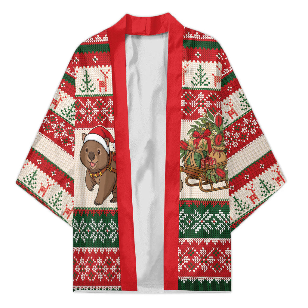 Aussie Wombat Christmas Kimono Festive Knitted Pattern Inspired