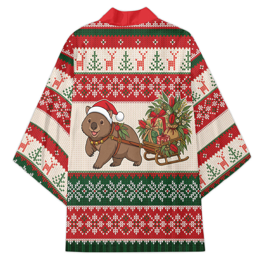 Aussie Wombat Christmas Kimono Festive Knitted Pattern Inspired