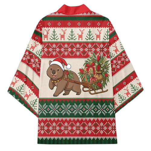 Aussie Wombat Christmas Kimono Festive Knitted Pattern Inspired