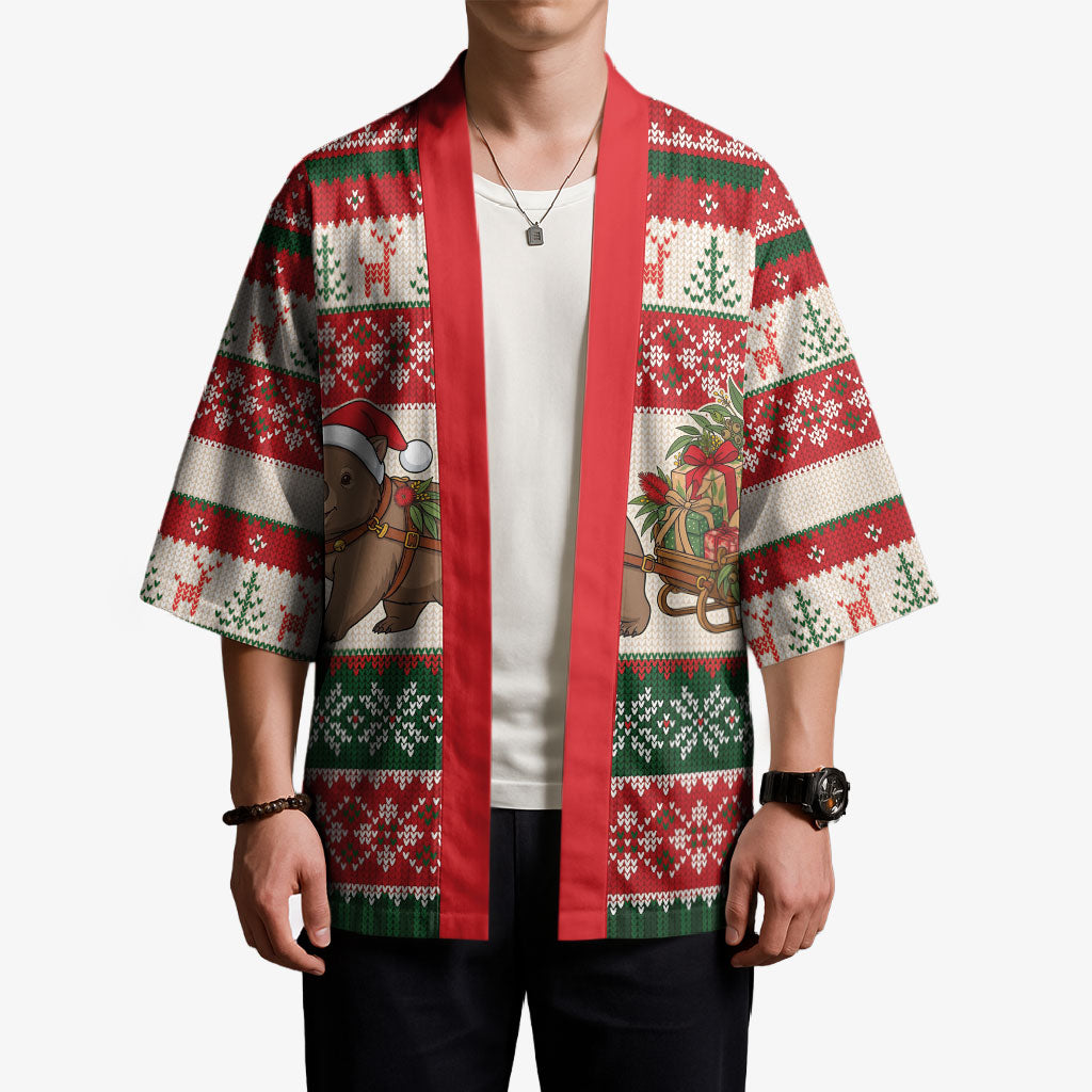 Aussie Wombat Christmas Kimono Festive Knitted Pattern Inspired