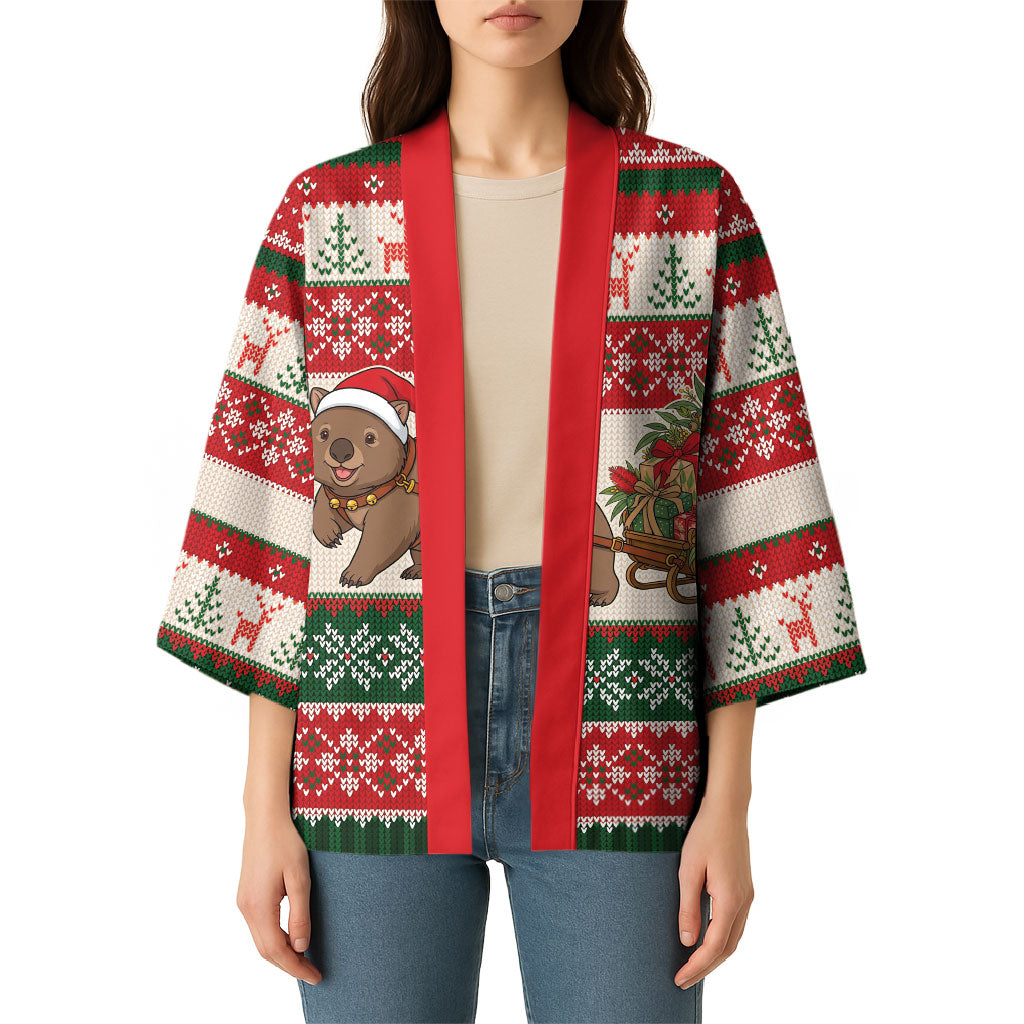 Aussie Wombat Christmas Kimono Festive Knitted Pattern Inspired