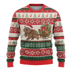 Aussie Wombat Christmas Ugly Christmas Sweater Festive Knitted Pattern Inspired