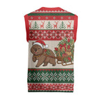 Aussie Wombat Christmas Knitted V-Neck Vest Festive Knitted Pattern Inspired