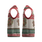 Aussie Wombat Christmas Knitted V-Neck Vest Festive Knitted Pattern Inspired