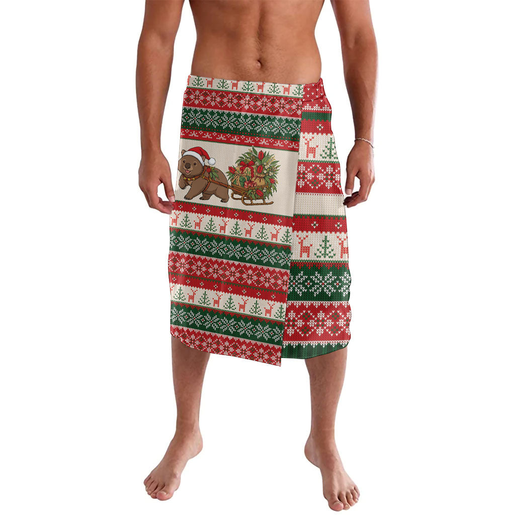 Aussie Wombat Christmas Lavalava Festive Knitted Pattern Inspired