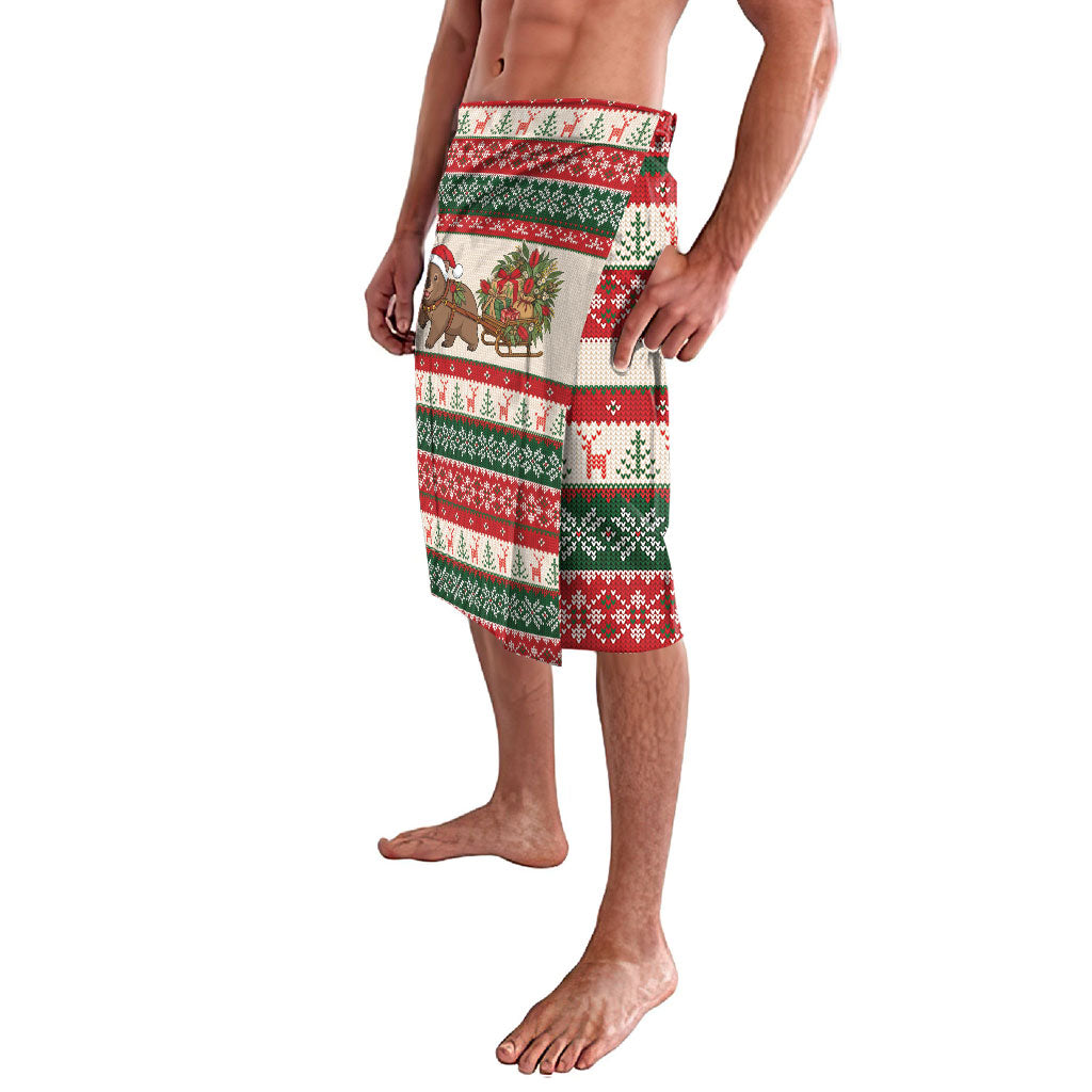 Aussie Wombat Christmas Lavalava Festive Knitted Pattern Inspired
