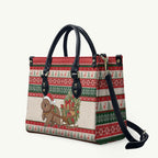 Aussie Wombat Christmas Leather Bag Festive Knitted Pattern Inspired